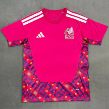 26-27 Mexico Pink Red Goalkeeper Fans Soccer Jersey