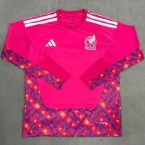 26-27 Mexico Pink Red Goalkeeper Long Sleeve Soccer Jersey (长袖)