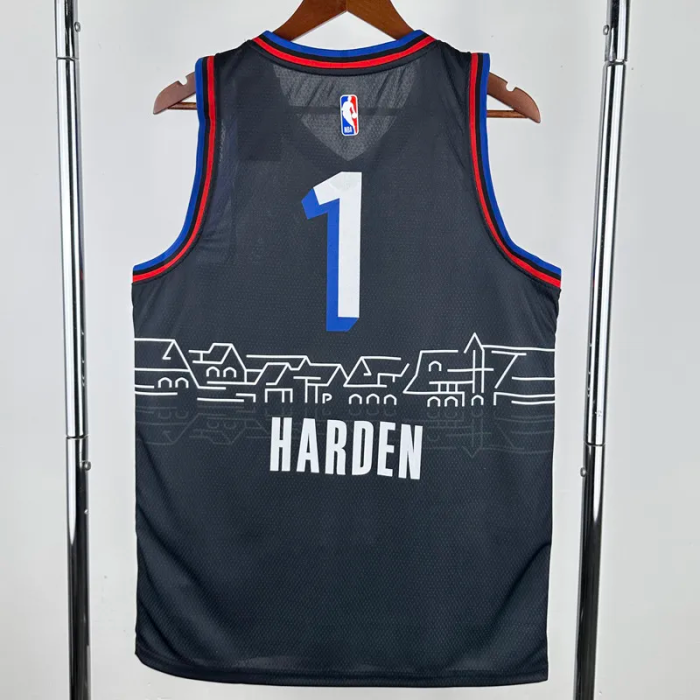 20-21 76ERS HARDEN #1 Black City Edition Top Quality Hot Pressing NBA Jersey