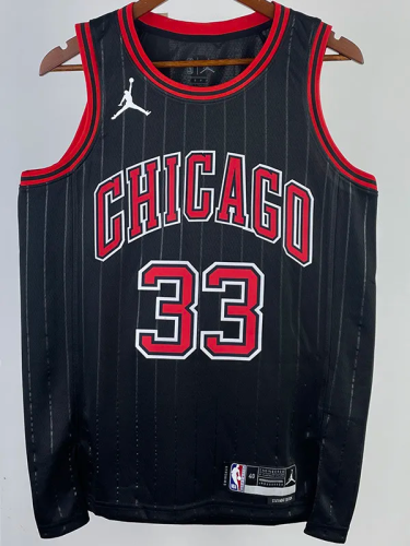 22-23 BULLS PIPPEN #33 Black Top Quality Hot Pressing NBA Jersey (Trapeze Edition)