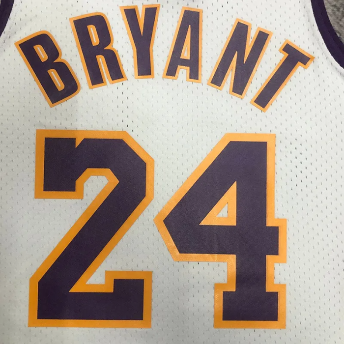 2009-10 LAKERS BRYANT #24 White Retro Top Quality Hot Pressing NBA Jersey