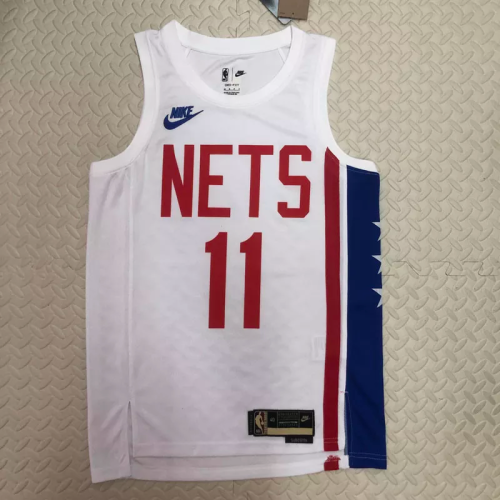 22-23 Nets IRVING #11 White Top Quality Hot Pressing NBA Jersey (Retro Logo)