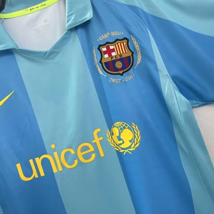 2007-2008 Barcelona Away Retro Soccer Jersey