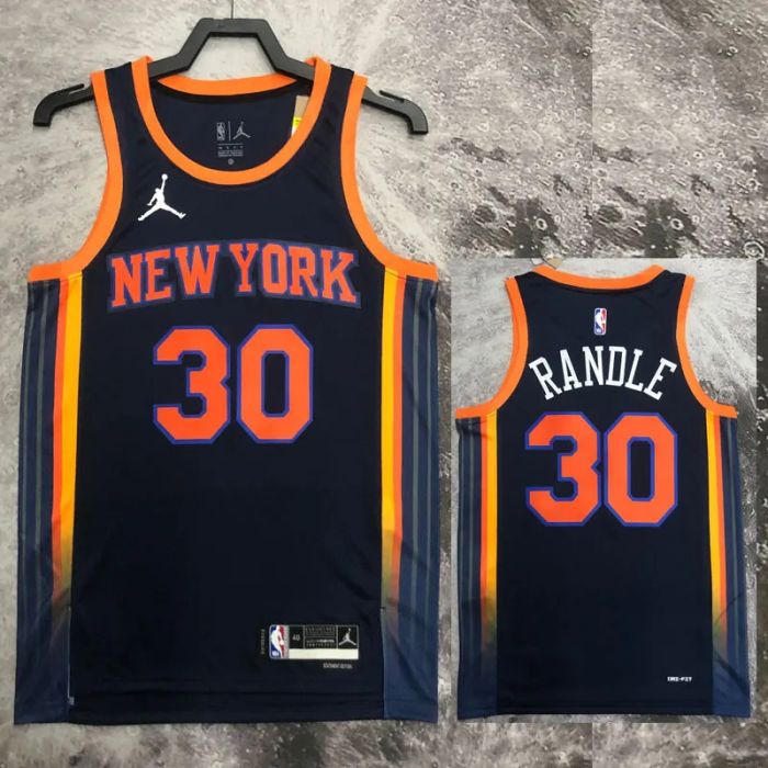 22-23 KNICKS RANDLE #30 Black Top Quality Hot Pressing NBA Jersey (Trapeze Edition)