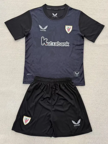 25-26 Bilbao Black Goalkeeper Kids Soccer Jersey