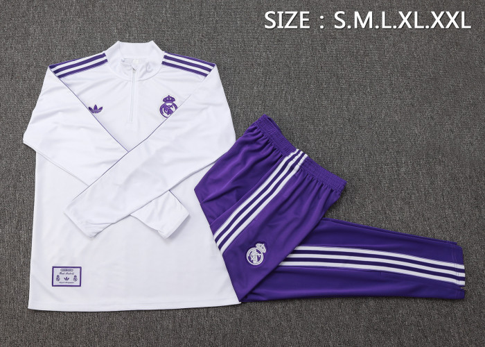 25-26 Real Madrid High Quality Half Pull Tracksuit