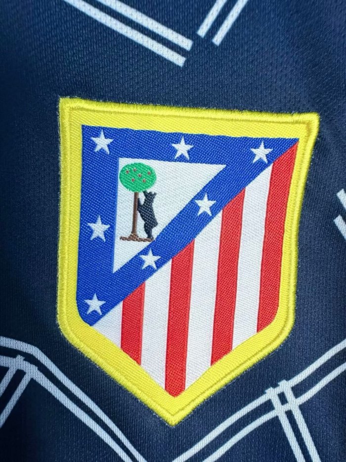 2004-2005 Atlético Madrid Away Long Sleeve Retro Soccer Jersey
