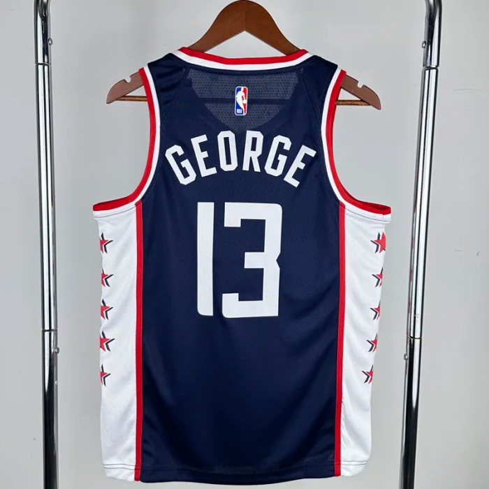 2018-19 Clippers GEORGE #13 Dark Blue City Edition Top Quality Hot Pressing NBA Jersey