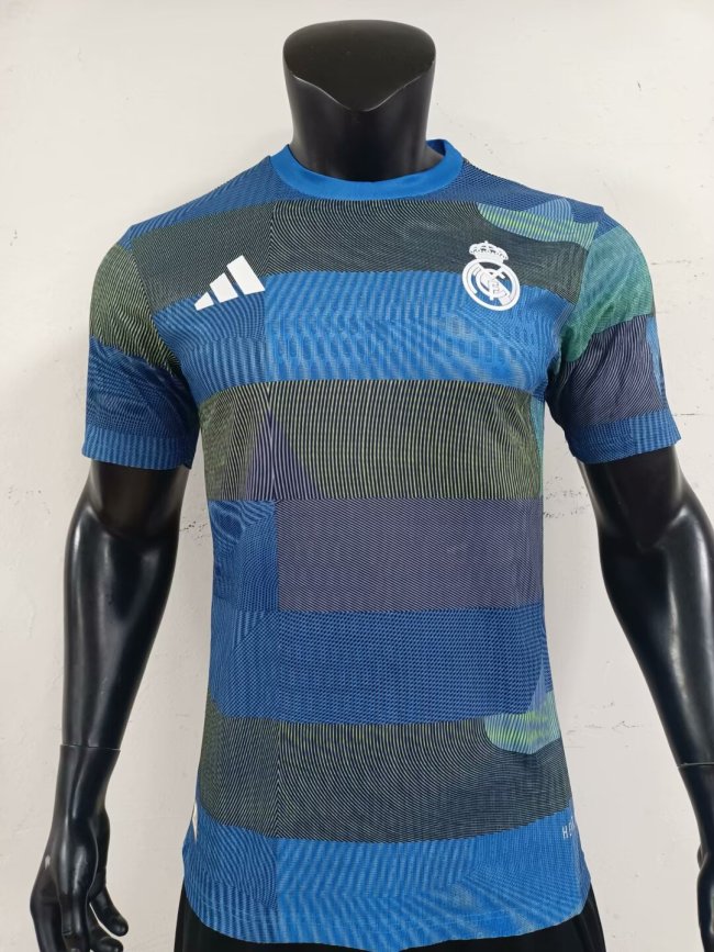 25-26 Real Madrid Grey Blue Player Version Training Shirts