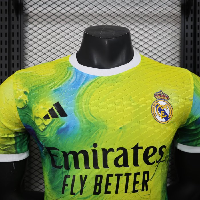 25-26 Real Madrid Yellow Green Special Edition Player Version Soccer Jersey