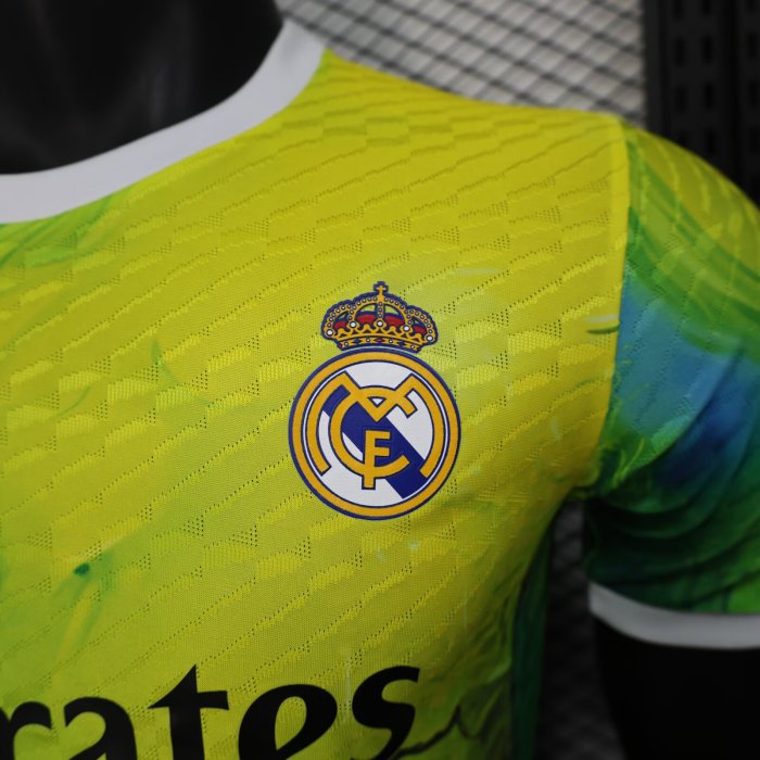 25-26 Real Madrid Yellow Green Special Edition Player Version Soccer Jersey