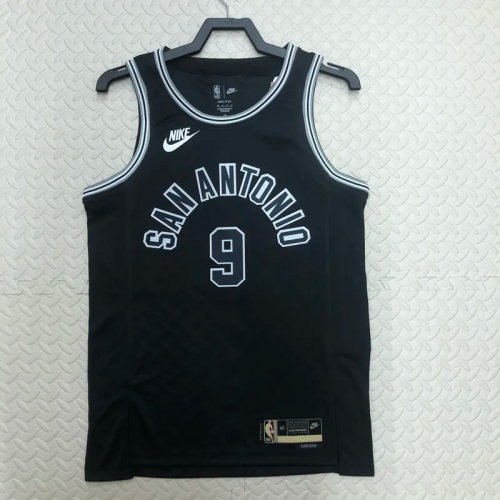 22-23 SA Spurs PARKER #9 Black Top Quality Hot Pressing NBA Jersey (Retro Logo)