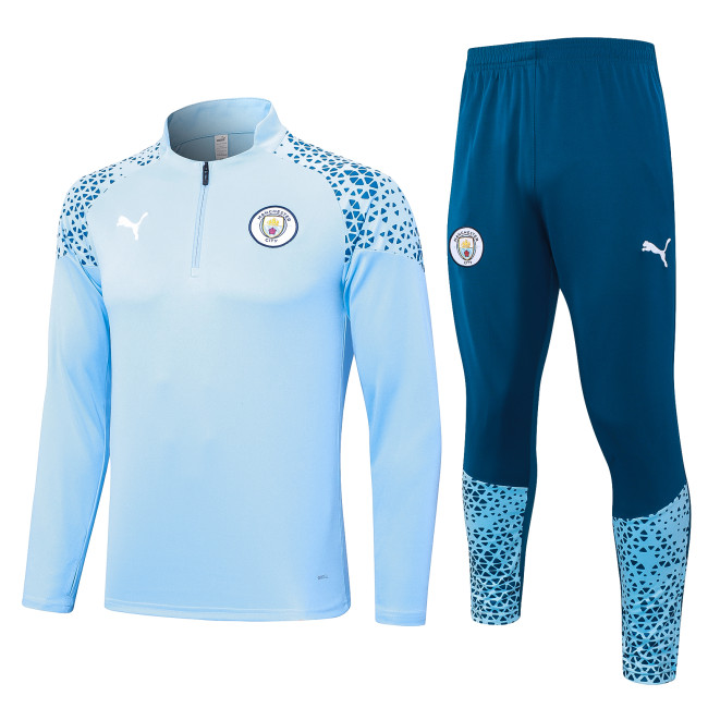 23-24 Manchester City High Quality Half Pull Tracksuit