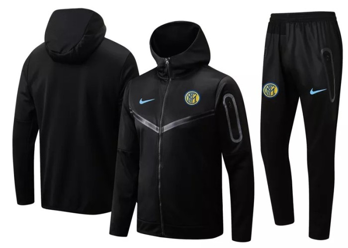 22-23 Inter Milan Black Hoodie Jacket Tracksuit#F412