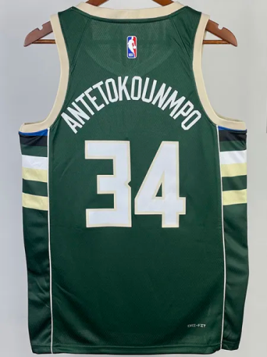 22-23 BUCKS ANTETOKOUNMPO #34 Green Top Quality Hot Pressing NBA Jersey