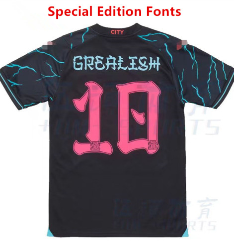 23-24 Manchester City Third 1:1 Special Edition Fonts Fans Soccer Jersey