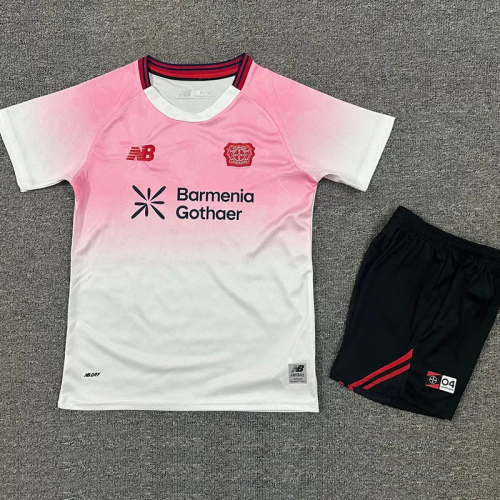 25-26 LeverKusen Pink Kids Soccer Jersey