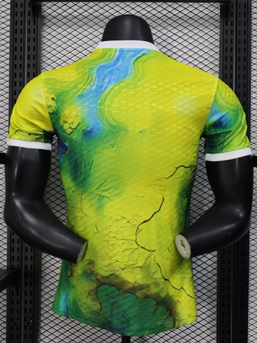 25-26 Real Madrid Yellow Green Special Edition Player Version Soccer Jersey