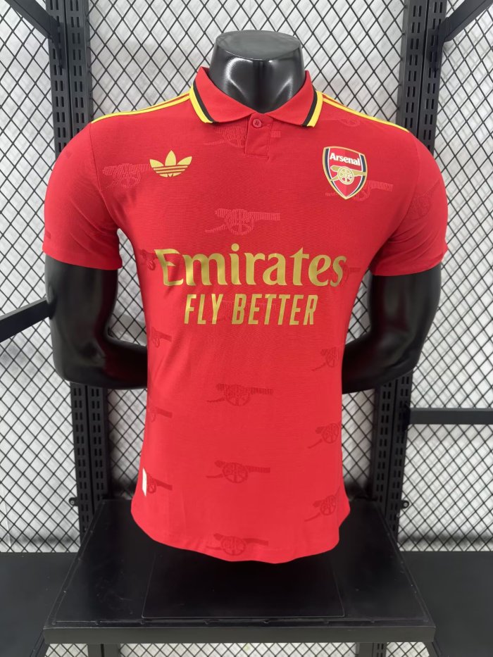 25-26 Arsenal Red Special Edition Player Version Soccer Jersey 三叶草标