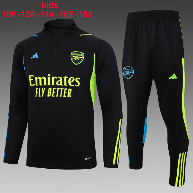 23-24 Arsenal High Quality Kids Half Pull Tracksuit