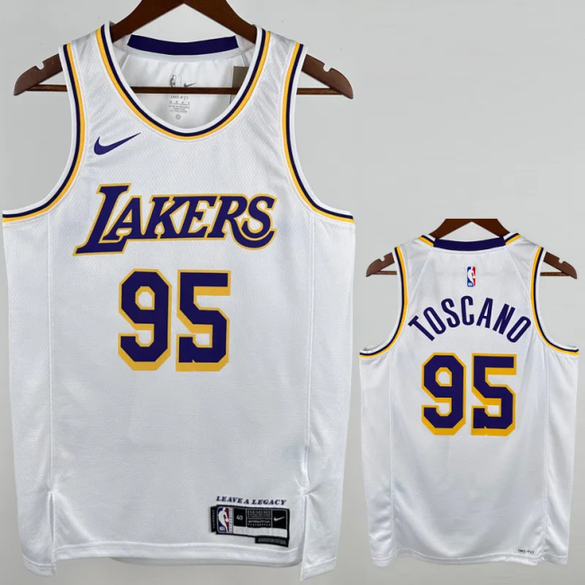 22-23 LAKERS TOSCANO #95 White Top Quality Hot Pressing NBA Jersey