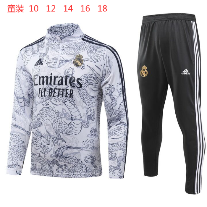 23-24 Real Madrid High Quality Kids Half Pull Tracksuit