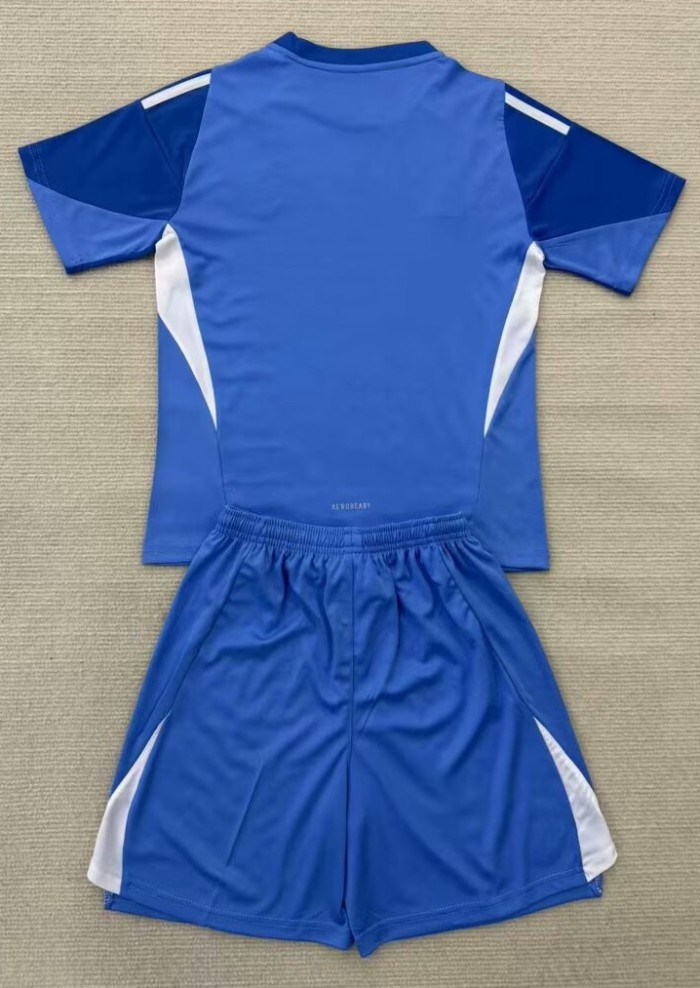 25-26 Real Madrid Blue GoalKeeper Kids Soccer Jersey