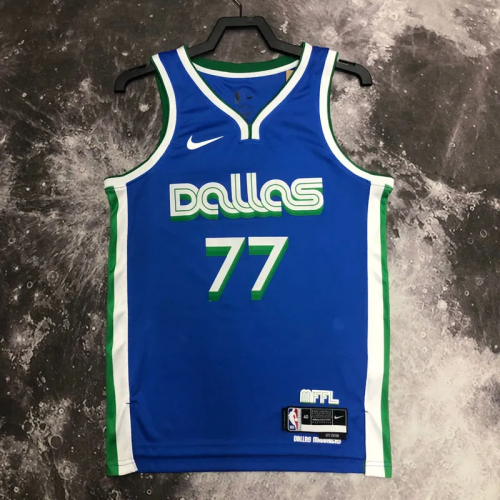 22-23 Dallas Mavericks DoNCIC #77 Blue City Edition Top Quality Hot Pressing NBA Jersey