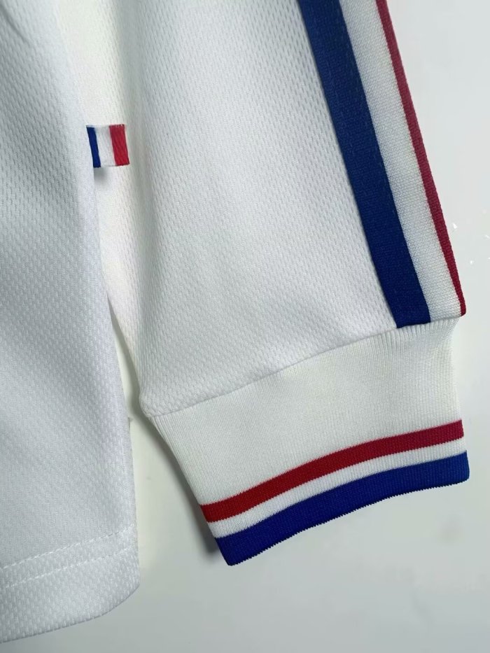 1998 France Away Retro Long Sleeves Soccer Jersey