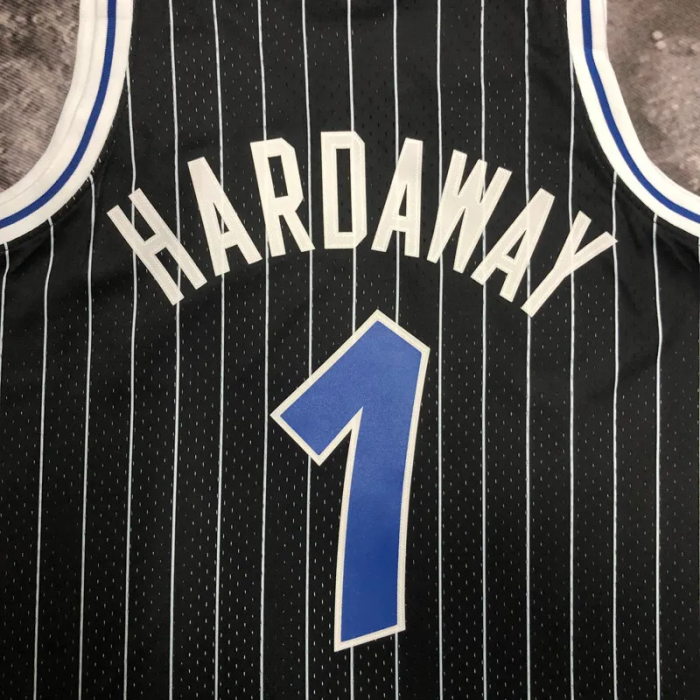 1995 Magic HARDAWAY #01 Black Retro Top Quality Hot Pressing NBA Jersey