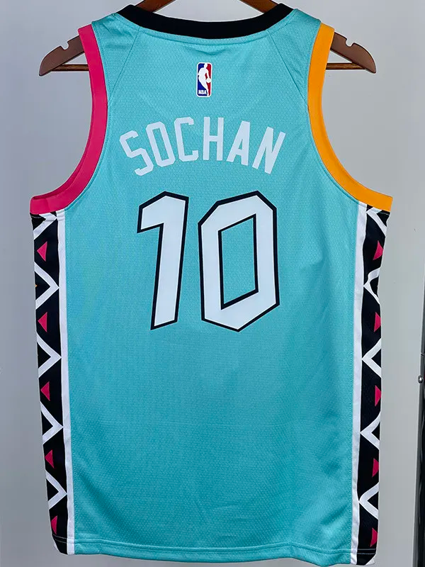 22-23 SA Spurs SOCHAN #10 Blue City Edition Top Quality Hot Pressing NBA Jersey