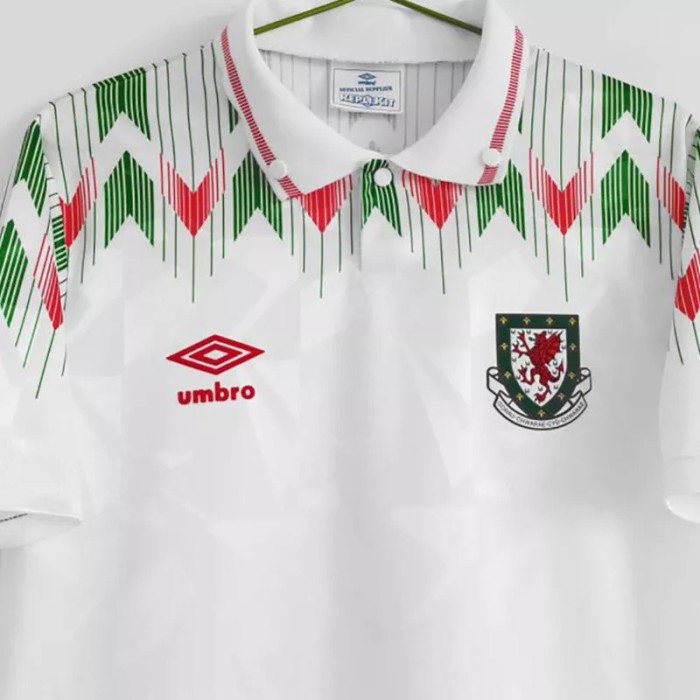 1990-1992 Wales Away White Retro Soccer Jersey