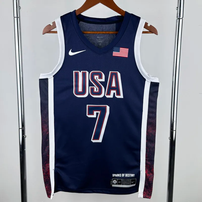 2024 Olympic Game USA DURANT # 7 Dark Blue Basketball Jersey
