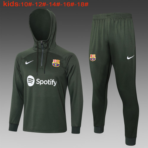 23-24 Barcelona High Quality Kids Hoodie Jacket Tracksuit