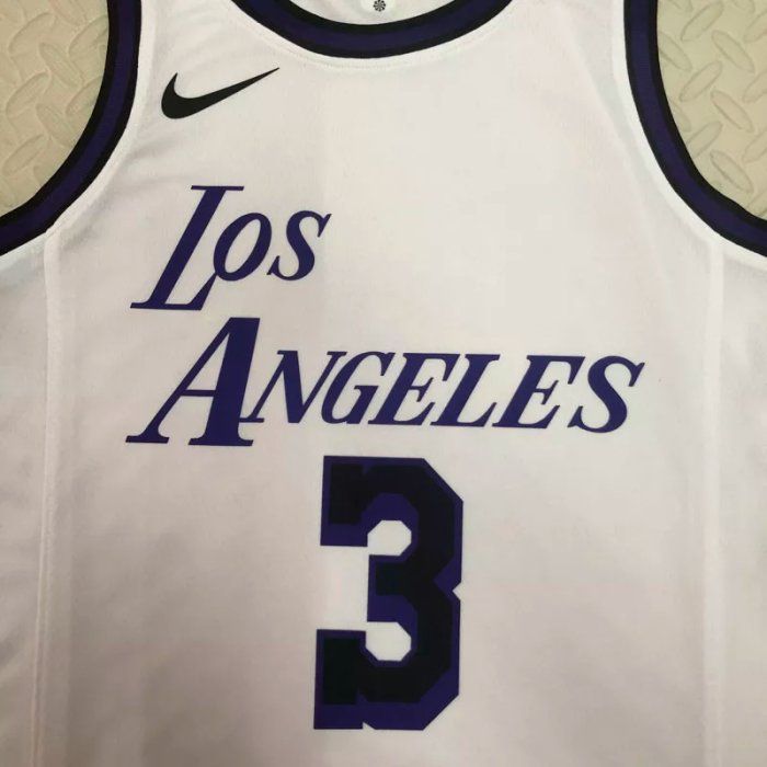 22-23 LAKERS DAVIS #3 White City Edition Top Quality Hot Pressing NBA Jersey