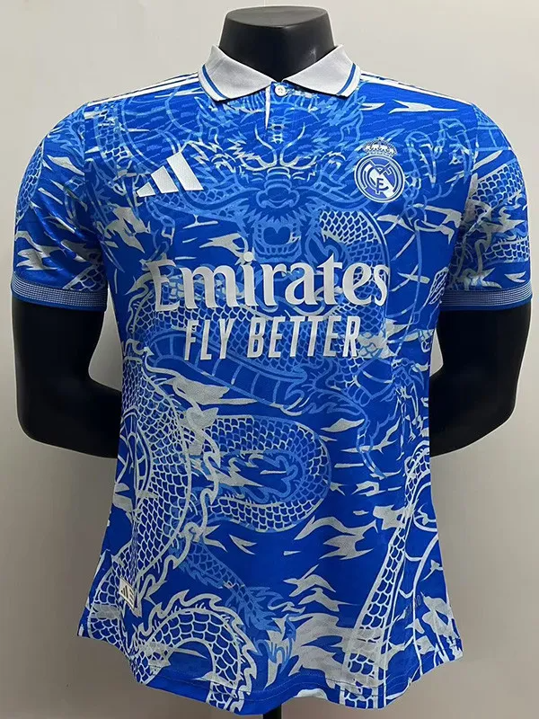 25-26 Real Madrid Blue Special Edition Player Version Training Shirts (翻领龙)