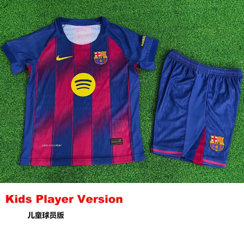 25-26 Barcelona Home Kids Player Version Soccer Jersey (球员童装)