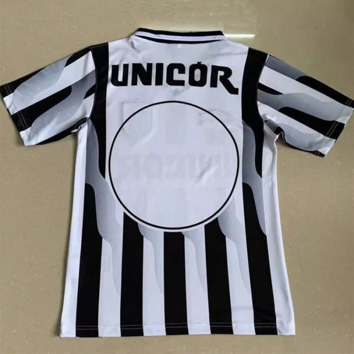 1998-1999 Santos FC Away White and Black Retro Soccer Jersey