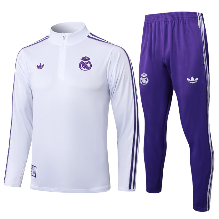 25-26 Real Madrid High Quality Half Pull Tracksuit