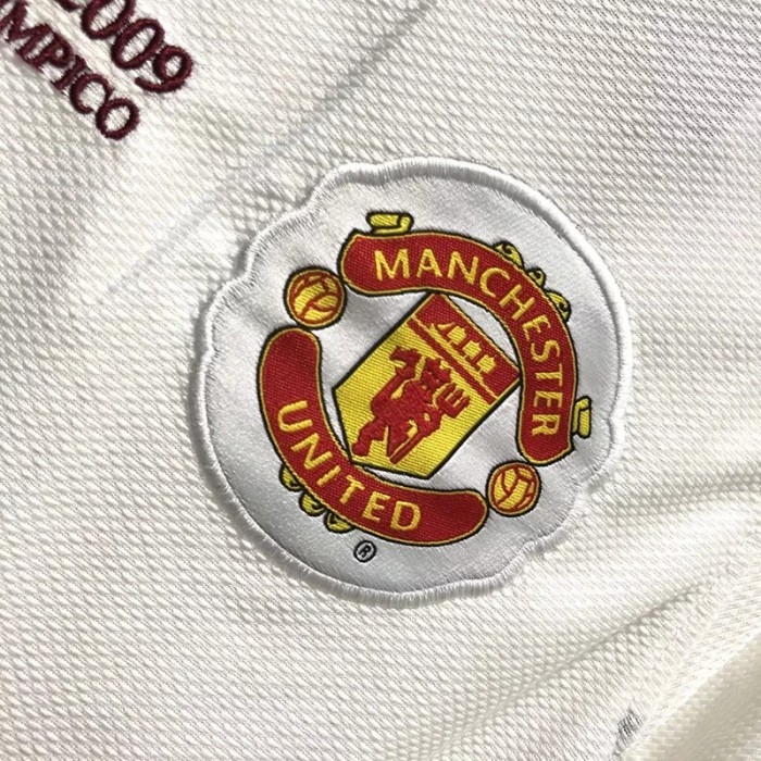 2008-2009 Manchester United Away Long Sleeve Retro Soccer Jersey(带决赛字)