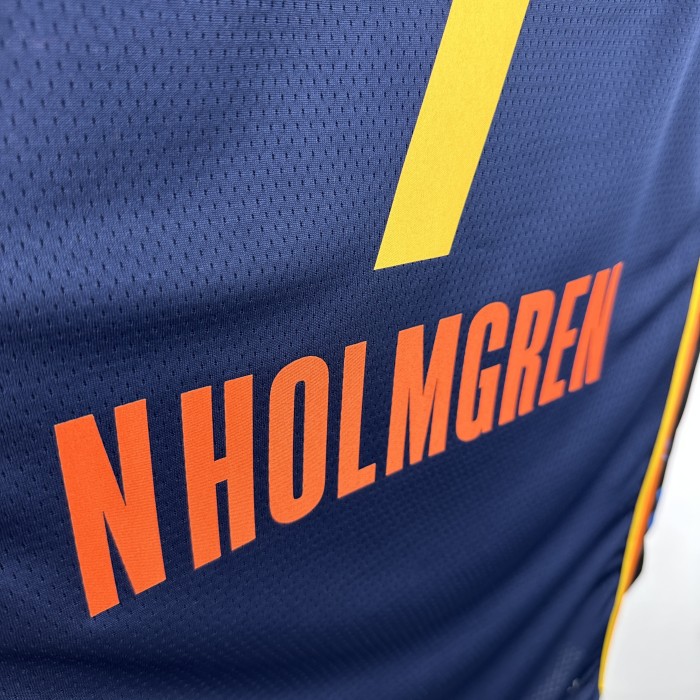 24-25 OKC Thunder NHOLMGREN #7 Black City Edition Top Quality Hot Pressing NBA Jersey