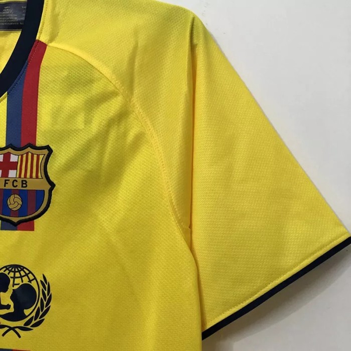 2008-2009 Barcelona Yellow Retro Soccer Jersey