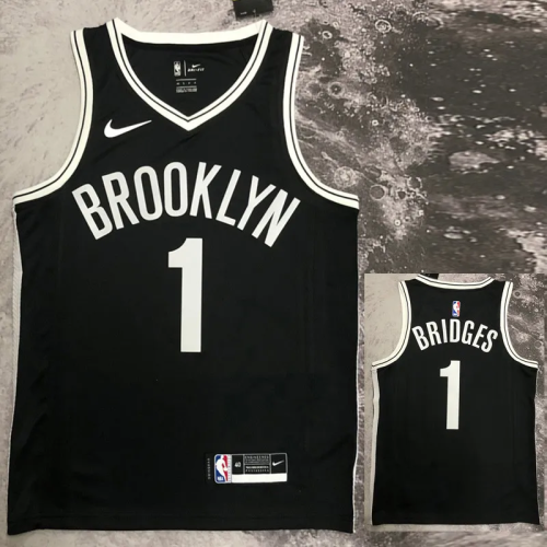 22-23 NETS BRIDGES #1 Black Top Quality Hot Pressing NBA Jersey