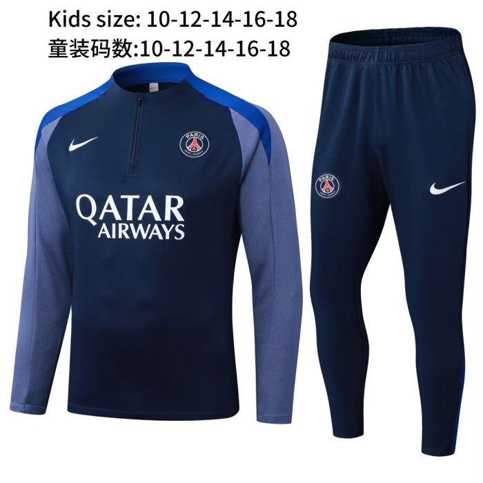 25-26 Paris Saint-Germain High Quality Kids Half Pull Tracksuit
