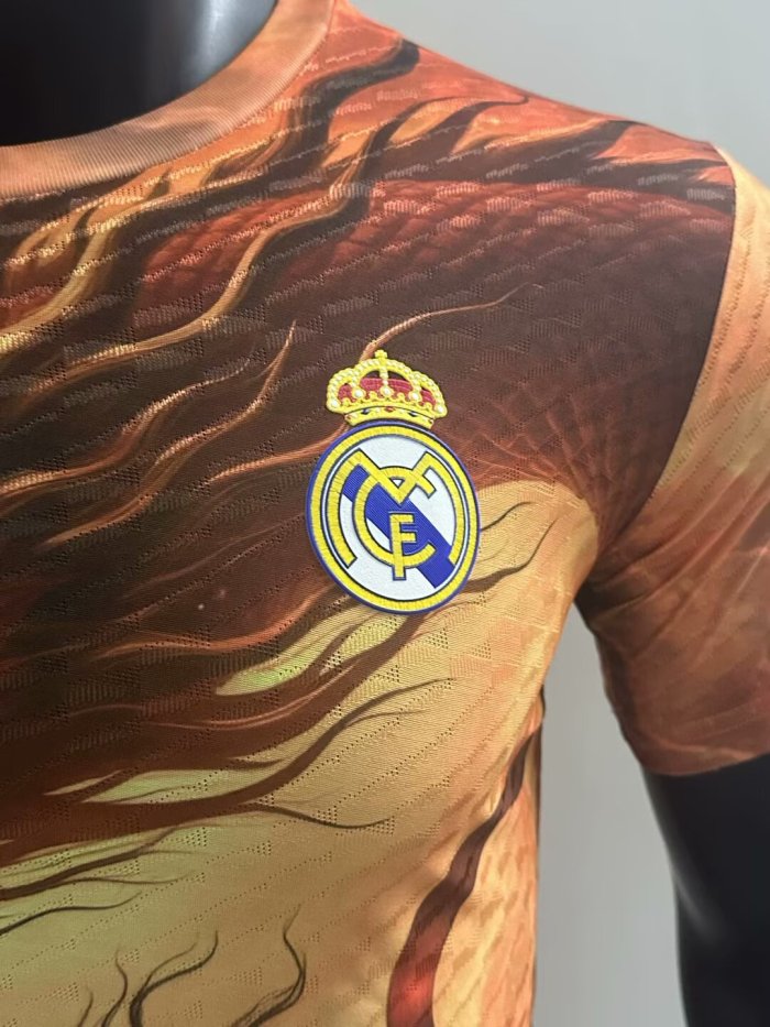 25-26 Real Madrid Orange Special Edition Player Version Soccer Jersey