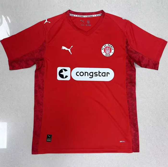 25-26 St. Pauli Red Fans Soccer Jersey