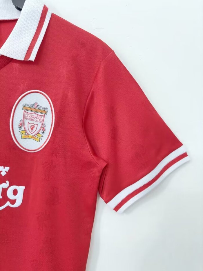 1996-1997 Liverpool Home Retro White Soccer Jersey