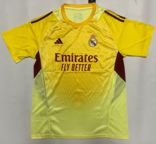 25-26 Real Madrid Yellow GoalKeeper Fans Soccer Jersey