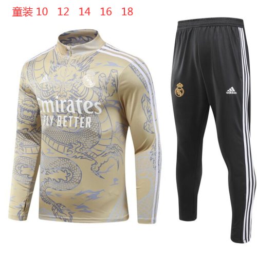 23-24 Real Madrid High Quality Kids Half Pull Tracksuit