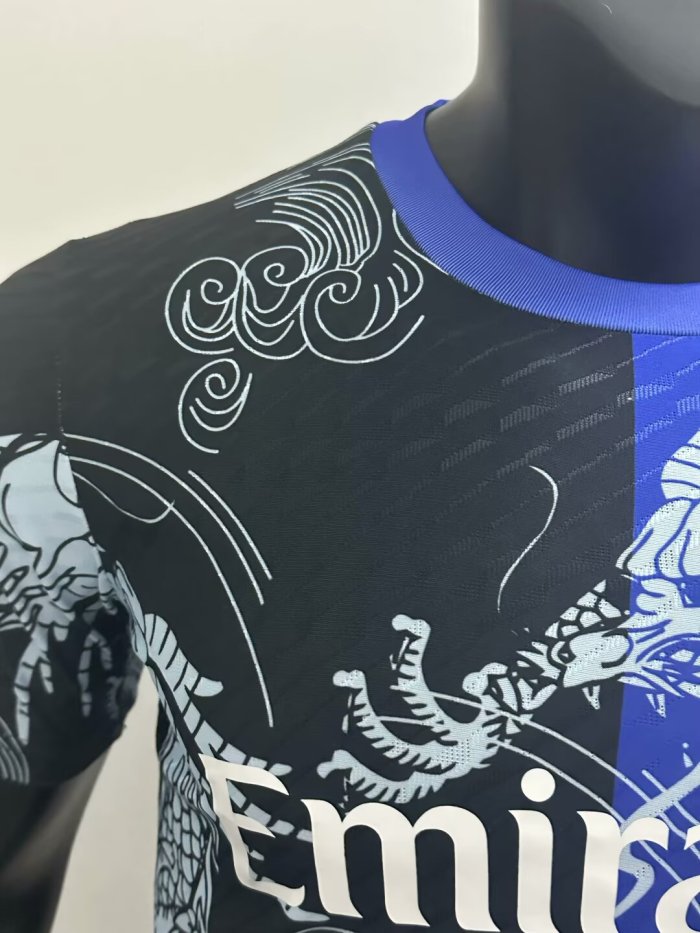 25-26 Real Madrid Blue Black Special Edition Player Version Training Shirts *龙纹